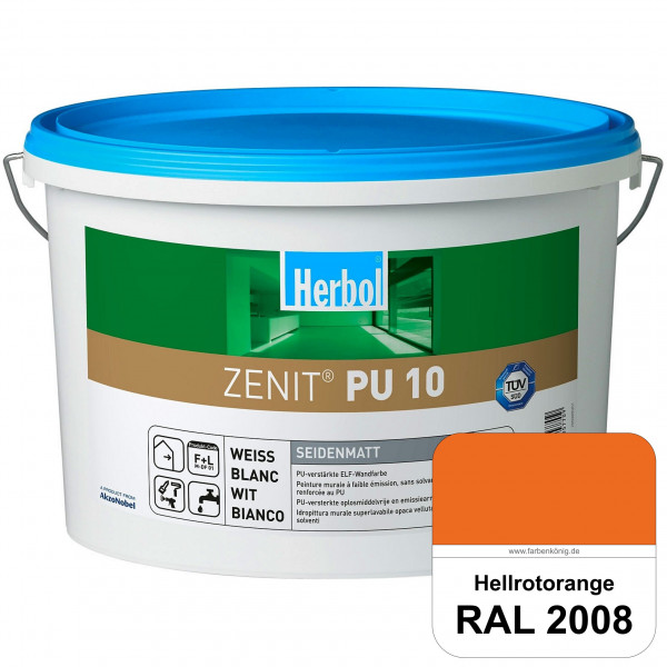 Zenit PU 10 (RAL 2008 Hellrotorange) seidenmatte und strapazierfähige PU-Wandfarbe