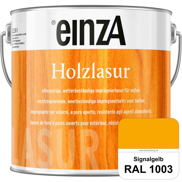 einzA Holzlasur (RAL 1003 Signalgelb) Offenporige Imprägnierlasur für Außen-Holzbauteile