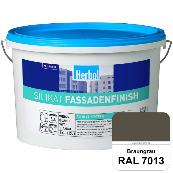 Silikat FassadenFinish (RAL 7013 Braungrau) mineralische Fassadenfarbe für den natürlichen Fassadens