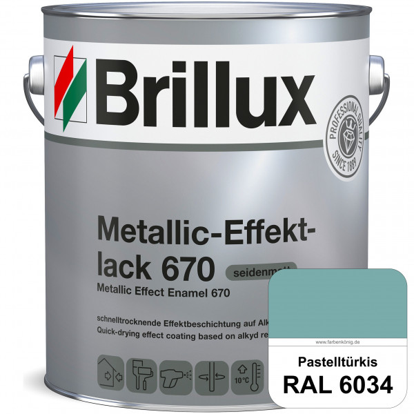 Metallic-Effektlack 670 (RAL 6034 Pastelltürkis) schnell trocknender Alkydharzlack für Metalleffekte
