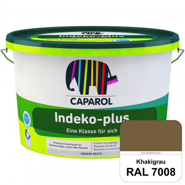 Indeko-plus (RAL 7008 Khakigrau) doppeldeckende matte & hochwertige Innenfarbe