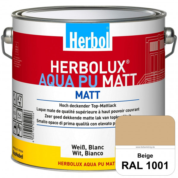 Herbolux Aqua PU Matt (RAL 1001 Beige) Top-PU-Mattlack auf Wasserbasis (Innen)