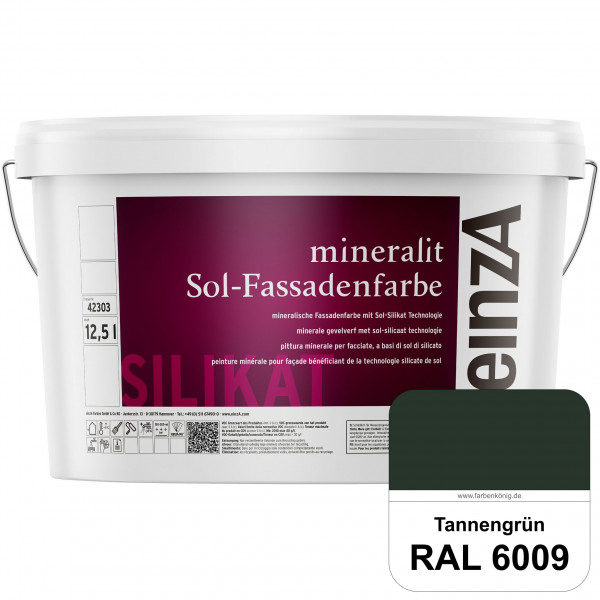 einzA mineralit Sol Fassadenfarbe (RAL 6009 Tannengrün) mineralische Fassadenfarbe mit Sol-Silikat T
