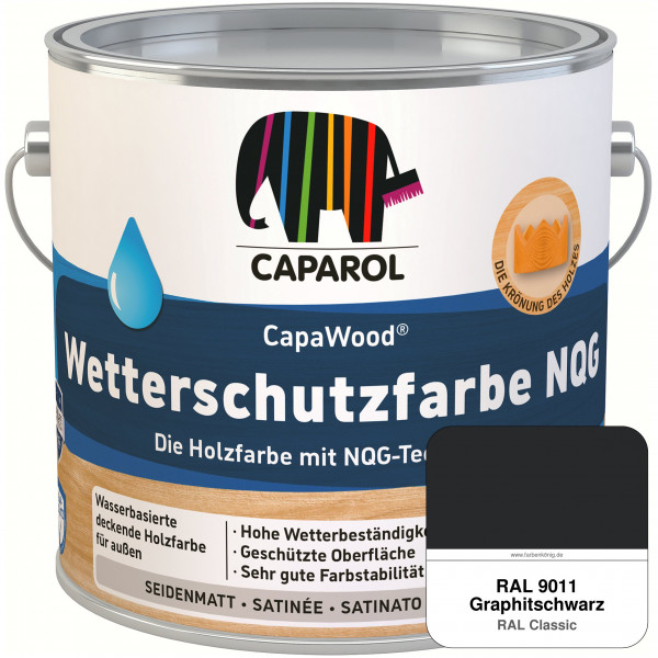 CapaWood® Wetterschutzfarbe NQG (RAL 9011 Graphitschwarz) - ersetzt Capadur Wetterschutzfarbe NQG