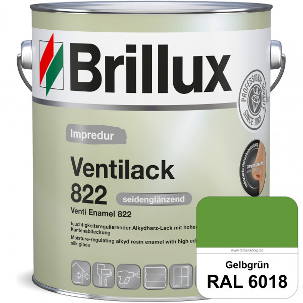 Impredur Ventilack 822 (RAL 6018 Gelbgrün) Seidenglanzlack (lösemittelhaltig) Fenster & Türen innen