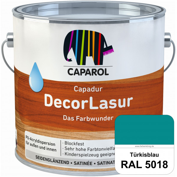 Capadur DecorLasur (RAL 5018 Türkisblau) Gestaltung & Schutz von maßhaltigen Holzbauteilen wie Fenst