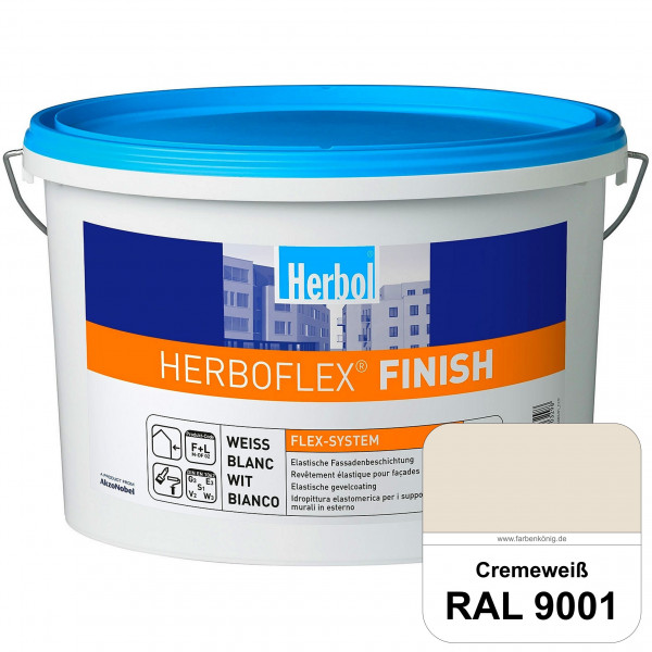Herboflex Finish Matt (RAL 9001 Cremeweiß) Matte, systemgerechte Fassadenfarbe zur Risssanierung