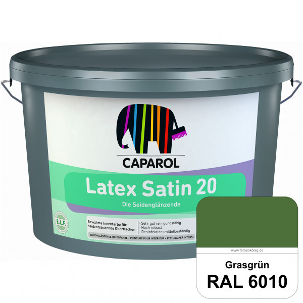 Latex Satin 20 (RAL 6010 Grasgrün) strapazierfähige seidenglänzende Latexfarbe (Innen)