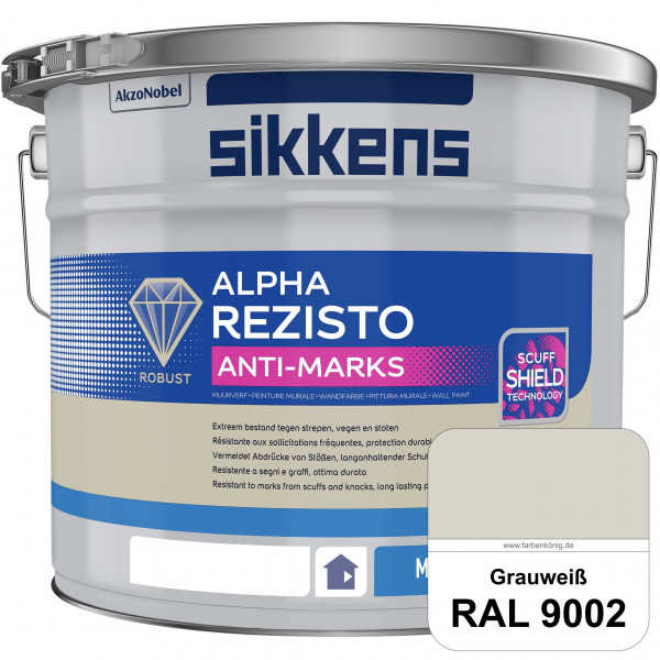 Alpha Rezisto Anti-Marks (RAL 9002 Grauweiß) Extrem widerstandsfähige Innenwandfarbe