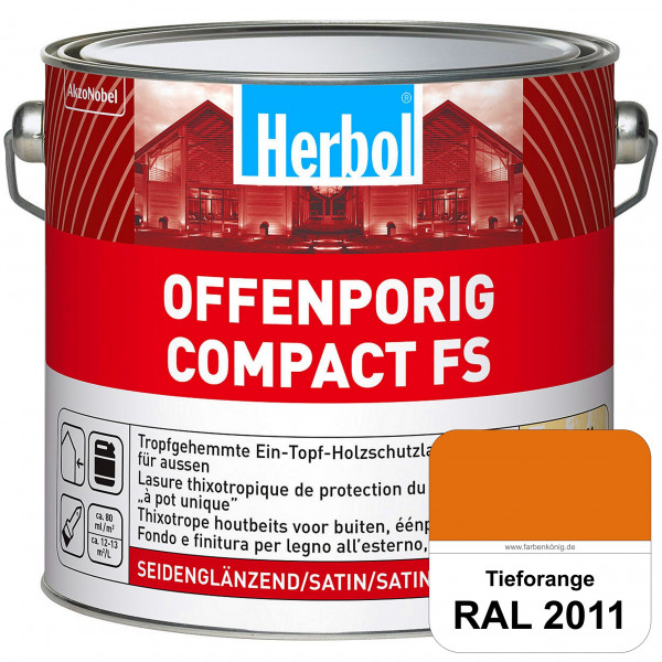 Offenporig Compact FS (RAL 2011 Tieforange) Rationelle & thixotrope Ein-Topf-Holzlasur (außen)