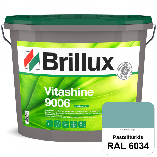 Vitashine 9006 (RAL 6034 Pastelltürkis) hochwertige konservierungsmittelfreie und seidenmatte Innend