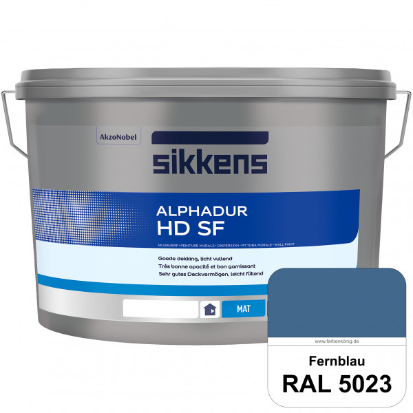 Alphadur HD SF (RAL 5023 Fernblau) matte hochdeckende waschbeständige Innenwandfarbe