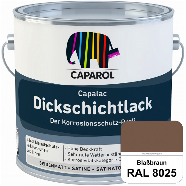 Capalac Dickschichtlack (RAL 8025 Blassbraun) 1-Topf Metallschutzlack (löselmittelhaltig) innen & au