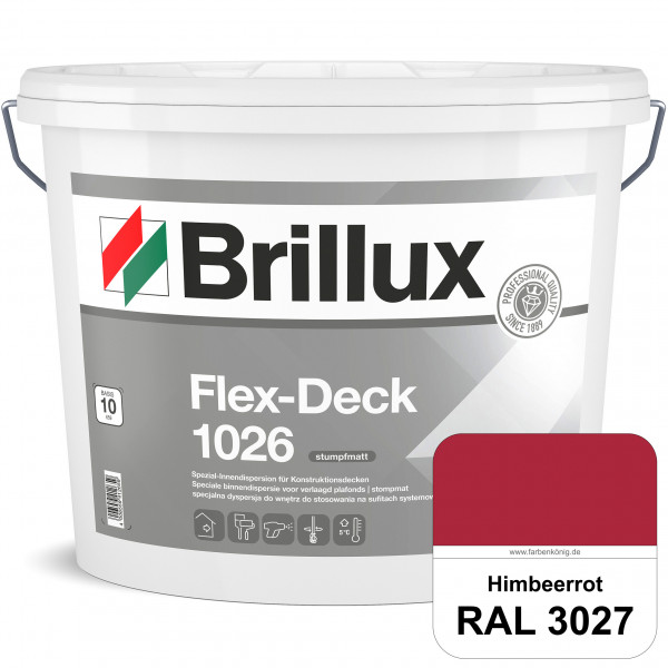 Flex-Deck ELF 1026 (RAL 3027 Himbeerrot) Hochwertige Innendispersion für Decken mit Installationen &
