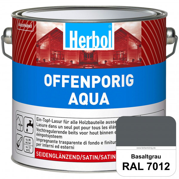 Offenporig Aqua (RAL 7012 Basaltgrau) Wasserverdünnbar & hochwertige Ein-Topf-Holzlasur - Feuchtesch