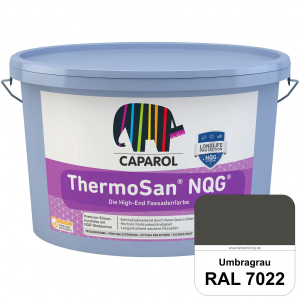ThermoSan NQG (RAL 7022 Umbragrau) schmutzabweisende Siliconharz Fassadenfarbe mit Algen- und Pilzsc