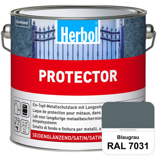 Protector (RAL 7031 Blaugrau) Seidenglänzende Spezialbeschichtung für Eisen- und NE-Metalle (außen)