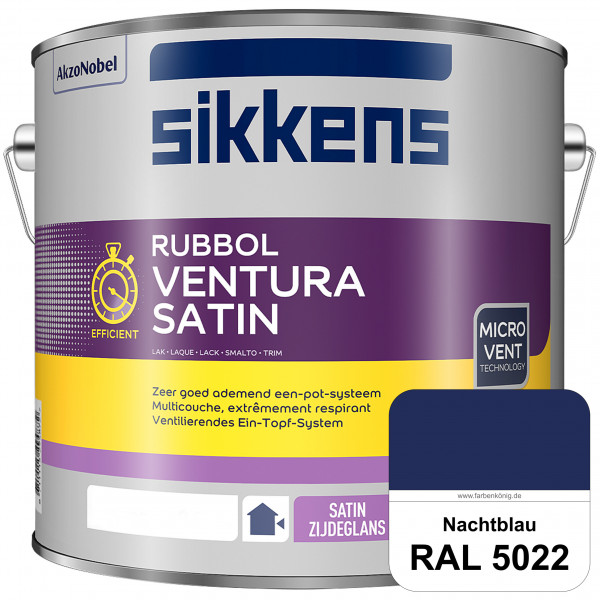 Rubbol Ventura Satin (RAL 5022 Nachtblau) Seidenglanzlack (lösemittelhaltig) Fenster & Türen außen