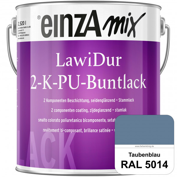 einzA LawiDur 2-K-PU-Buntlack - Seidenglanz (RAL 5014 Taubenblau)