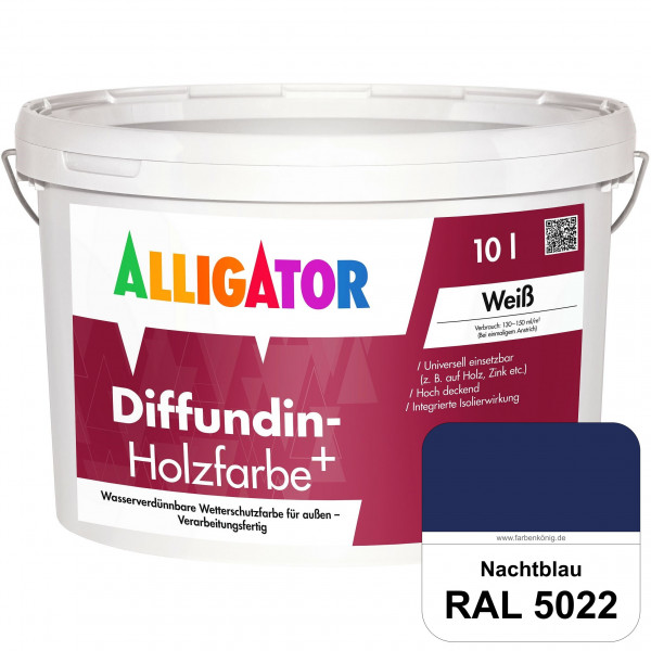 Diffundin-Holzfarbe+ (RAL 5022 Nachtblau)