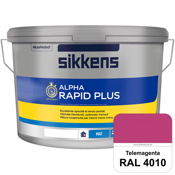 Alpha Rapid Plus (RAL 4010 Telemagenta) Hochwertige & stumpfmatte Wandfarbe für mittlere Belastungen