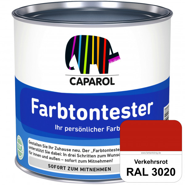 Farbtontester (RAL 3020 Verkehrsrot) Individuell abgetönte Dispersionsfarbe zum Anlegen von Farbtonm