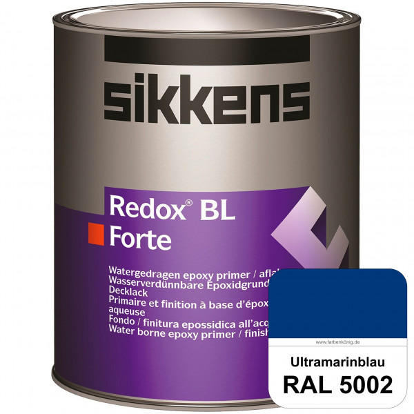 Redox BL Forte (RAL 5002 Ultramarinblau) seidenmatte & wasserbasierte 2-K-Epoxidharzlack (innen)