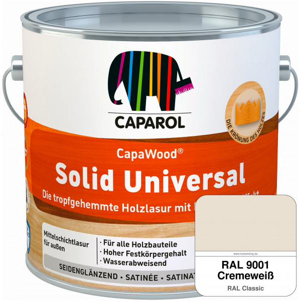 CapaWood® Solid Universal (RAL 9001 Cremeweiß) - ersetzt Capadur UniversalLasur