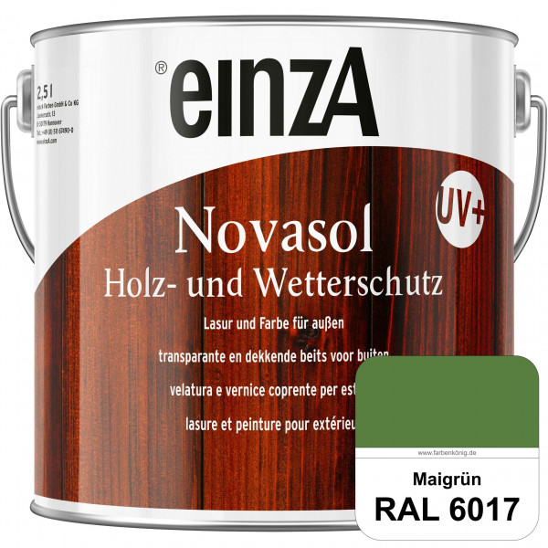 einzA Novasol HW Lasur (RAL 6017 Maigrün) Lasierender Wetterschutz für außen