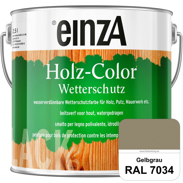 einzA Holz-Color (RAL 7034 Gelbgrau) Wetterschutzfarbe für außen