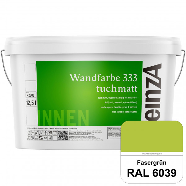 einzA Wandfarbe 333 tuchmatt (RAL 6039 Fasergrün) Hochdeckende, waschbeständige Wandfarbe