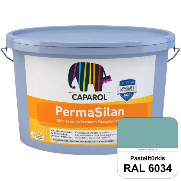 PermaSilan (RAL 6034 Pastelltürkis) Elastische, diffusionsoffene Fassadenfarbe mit integrierter Nano