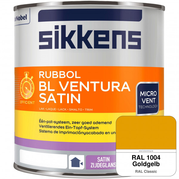 Rubbol BL Ventura Satin NEU (RAL 1004 Goldgelb) Seidenglanzlack (wasserbasiert) Fenster außen