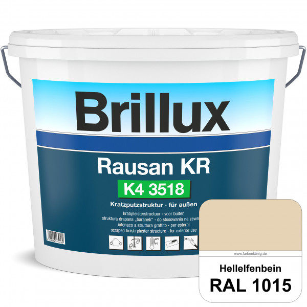 Rausan KR K4 3518 (RAL 1015 Hellelfenbein) Organisch gebundener Kratzputz für wetterbeständige Oberf