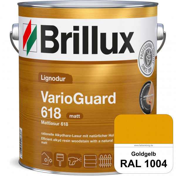 Mattlasur 618 (RAL 1004 Goldgelb) matte & wetterbeständige Lasur (lösemittelhaltig) für Laub- und Na