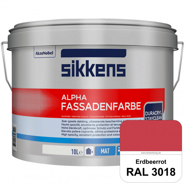 Alpha Fassadenfarbe (RAL 3018 Erdbeerrot)