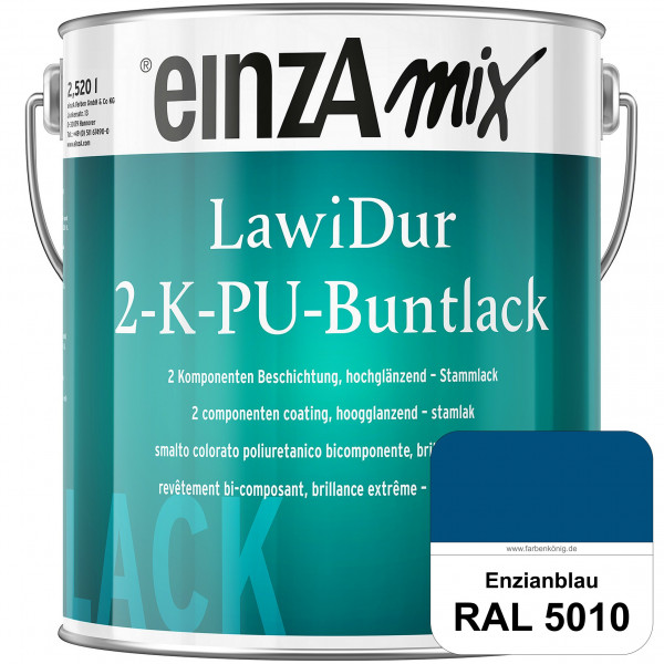 einzA LawiDur 2-K-PU-Buntlack - Hochglanz (RAL 5010 Enzianblau)