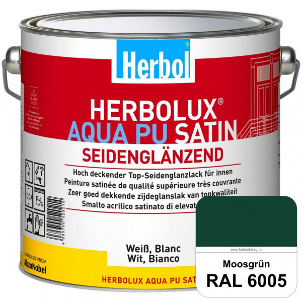 Herbolux Aqua PU Satin (RAL 6005 Moosgrün) Wasserverdünnbarer Top-PU-Seidenglanzlack (Innen)