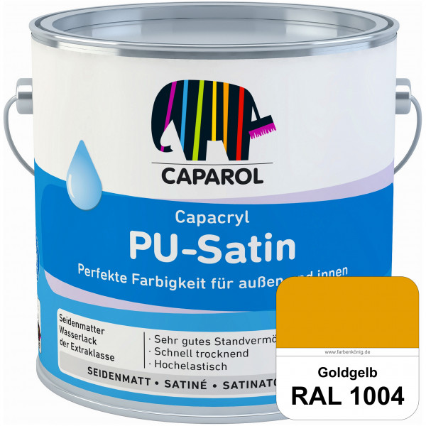 Capacryl PU-Satin (RAL 1004 Goldgelb) hochwertige Zwischen-/ Schluss­lackierungen für grundierte Hol