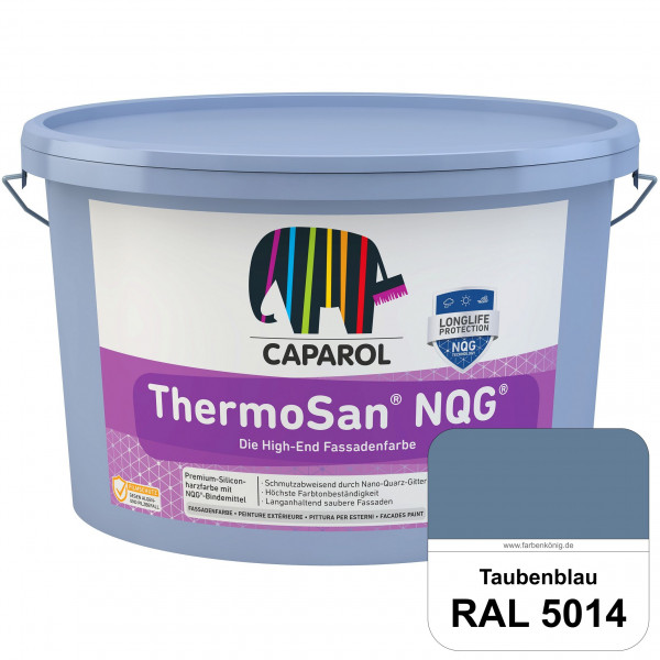 ThermoSan NQG (RAL 5014 Taubenblau) schmutzabweisende Siliconharz Fassadenfarbe mit Algen- und Pilzs