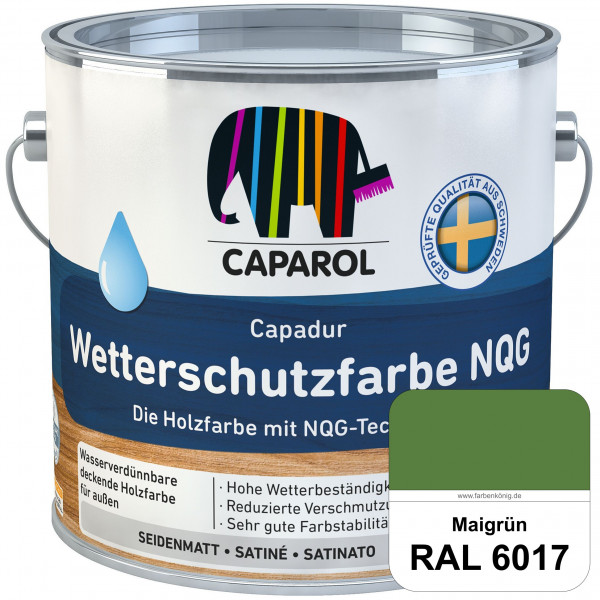Capadur Wetterschutzfarbe NQG (RAL 6017 Maigrün) Holzfarbe mit NQG-Technologie wasserbasiert für auß