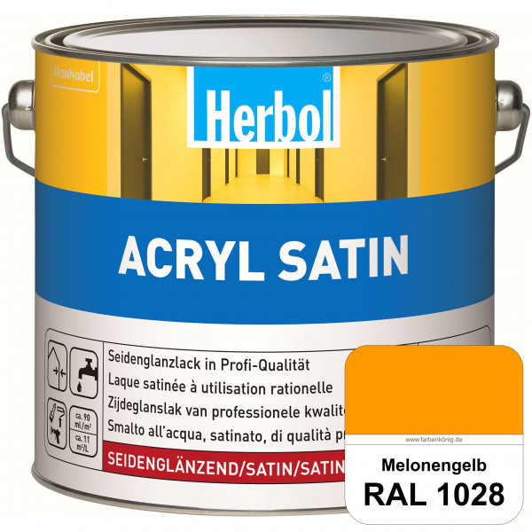 Acryl Satin (RAL 1028 Melonengelb) wasserverdünnbarer seidenglänzender Lack (Innen & Außen)