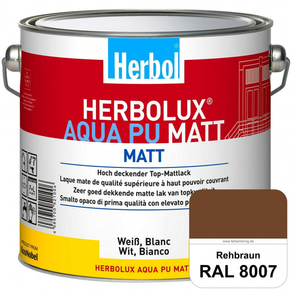Herbolux Aqua PU Matt (RAL 8007 Rehbraun) Top-PU-Mattlack auf Wasserbasis (Innen)