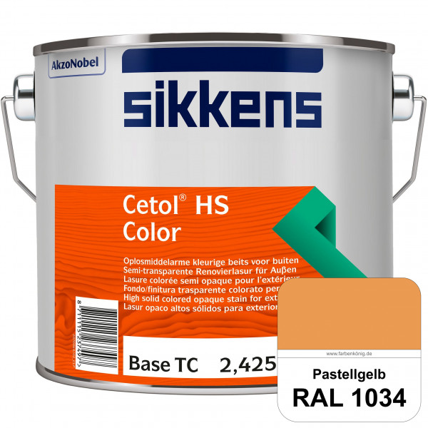 Cetol HS Color (RAL 1034 Pastellgelb) Dekorative semi-transparente Lasur (lösemittelhaltig) für auße