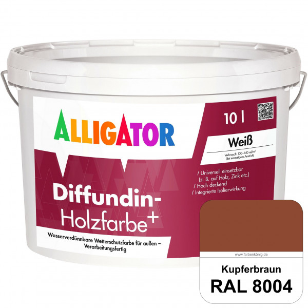 Diffundin-Holzfarbe+ (RAL 8004 Kupferbraun)