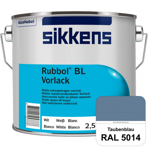 Rubbol BL Vorlack (RAL 5014 Taubenblau) Wasserbasierter, matter & umweltschonender Vorlack (innen)