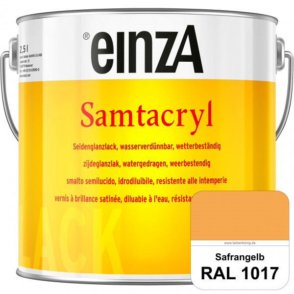 einzA Samtacryl (RAL 1017 Safrangelb) wetterbeständige seidenglänzende Acryl-PU-Lackfarbe