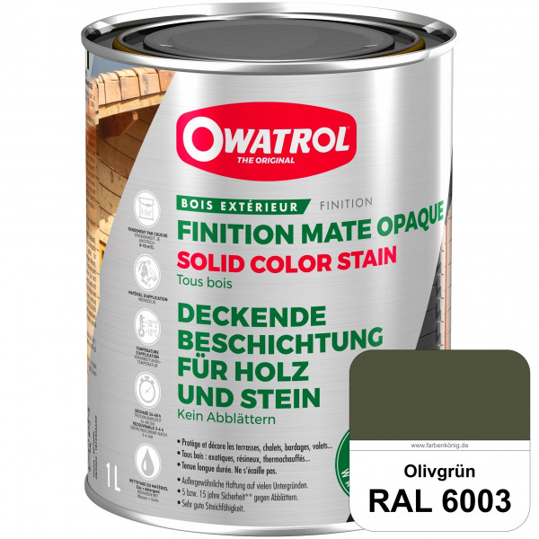 Solid Color Stain (RAL 6003 Olivgrün) deckende und matte Wetterschutzfarbe außen