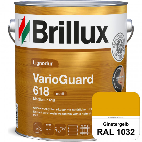 Mattlasur 618 (RAL 1032 Ginstergelb) matte & wetterbeständige Lasur (lösemittelhaltig) für Laub- und