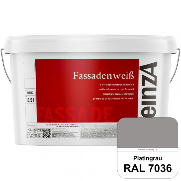 einzA Fassadenweiß (RAL 7036 Platingrau) Sil-Fassadenfarbe gegen Schmutz & Vergrünung